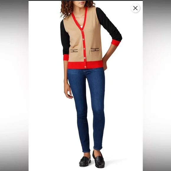 Tory Burch Madeline Colorblock Cardigan (size S) - Picture 2 of 15